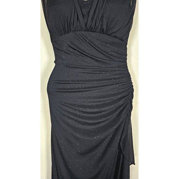 Betsy & Adam by Linda Bernell Size 6 - Black Stretch Sparkle Formal Prom Dress - Picture 3 of 9